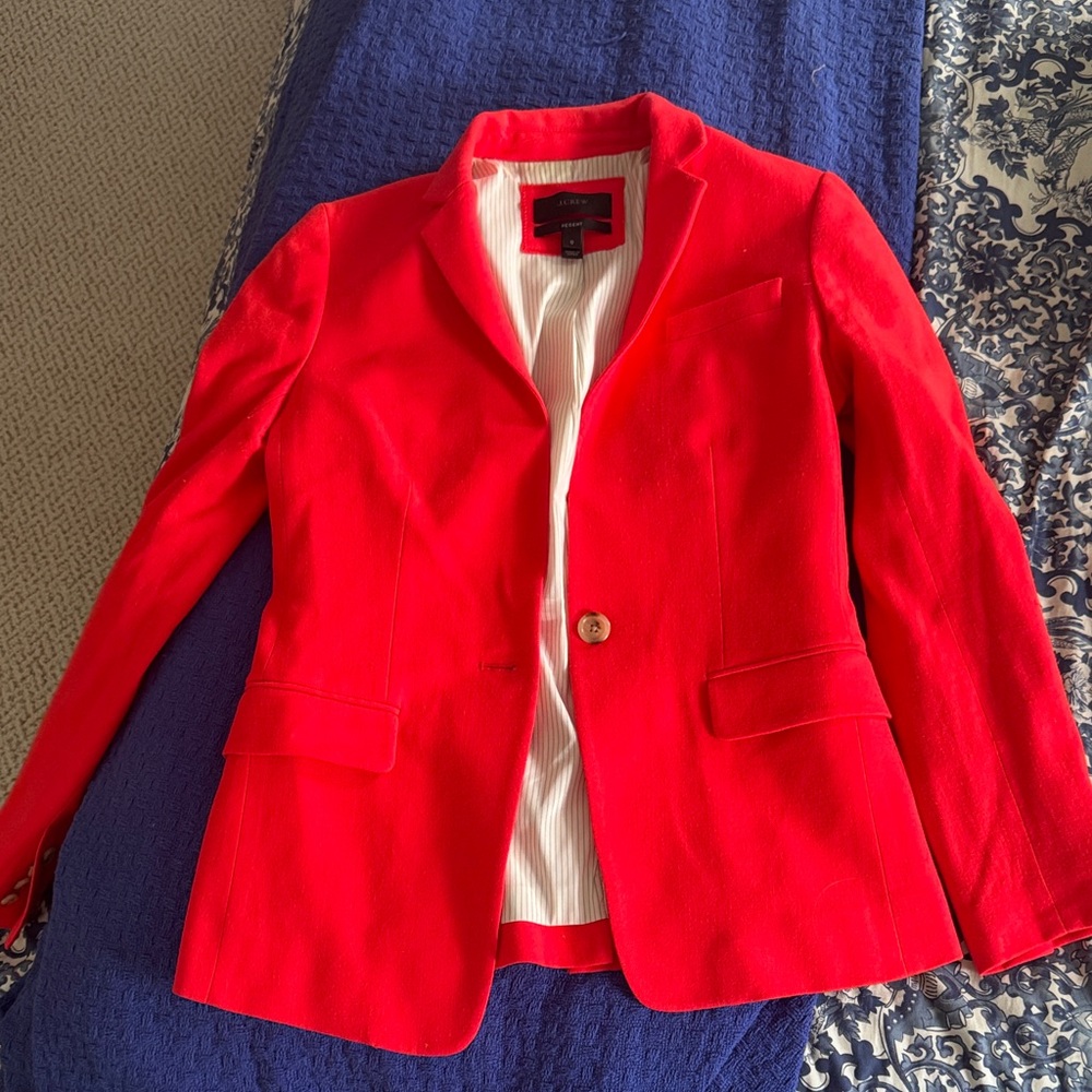 J.Crew Red Single-Button Blazer